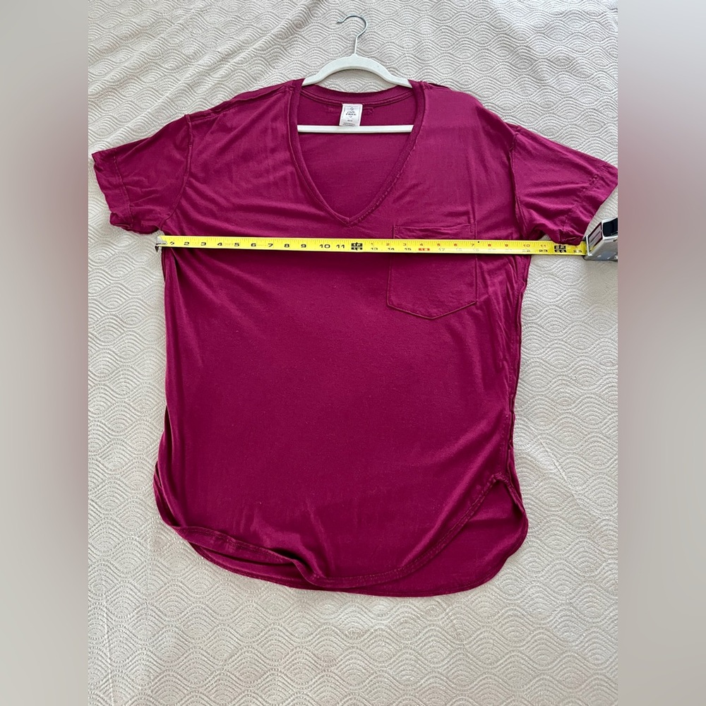 🆕 Free People t shirt in dark red size XS - Picture 5 of 8